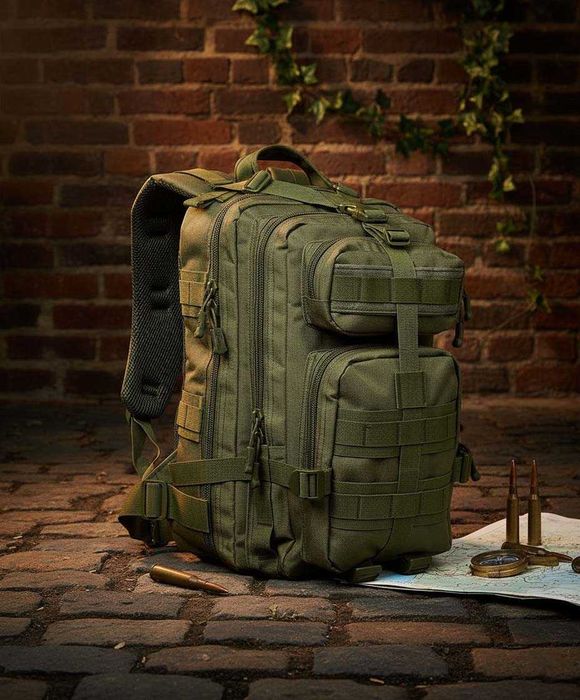 Рюкзак тактичний армійський 35 літрів зелений, матеріал 45х26х25 см
