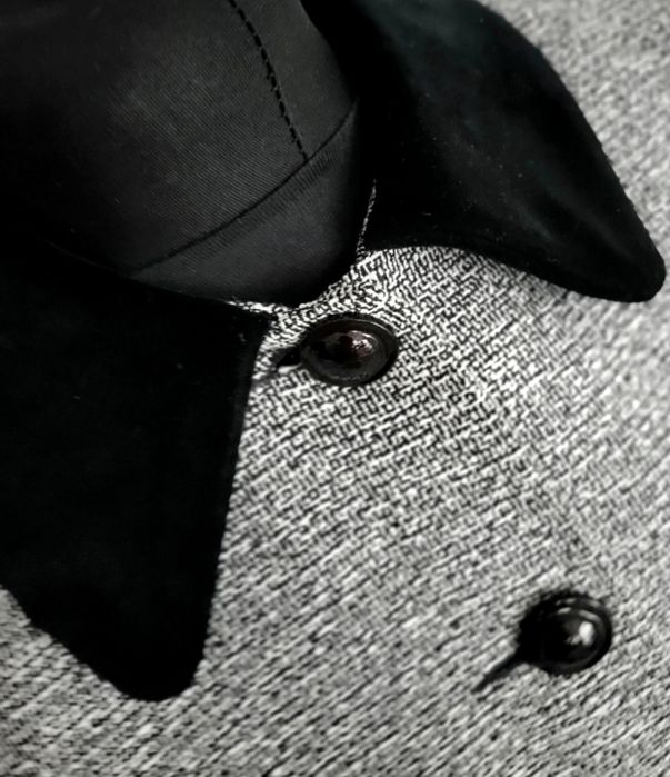 UNIKAT żakiet marynarka kołnierzyk welurowy jesień zima welur 38 m 40