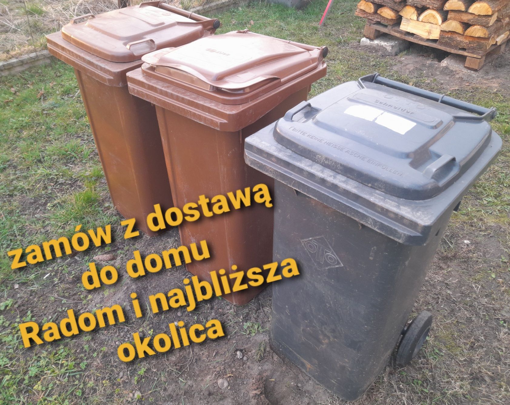 Kosz na śmieci, pojemnik na odpady 120 litrów, dostawa gratis!