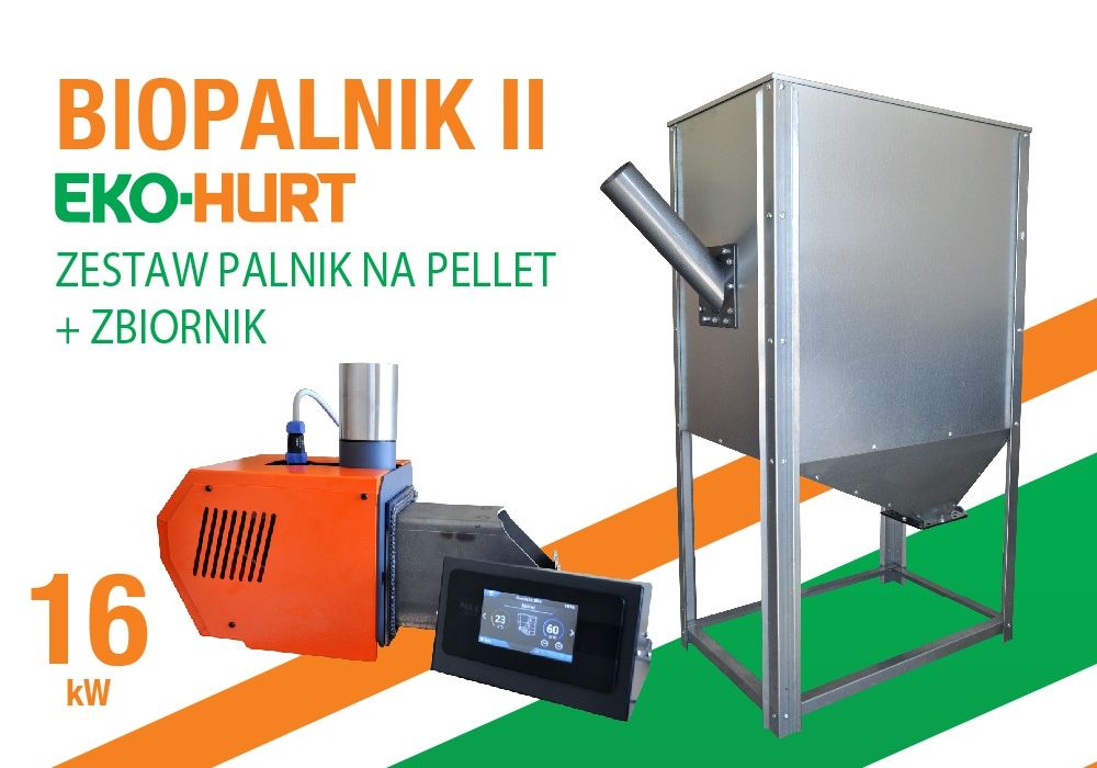 Zasobnik na pellet i palnik BIOPALNIK II 16 kW pellet kosz palnik