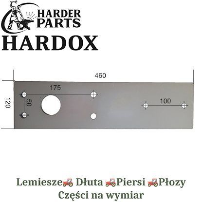Płoza półdługa Skjold HARDOX 9006.034 części pługa 2Xlepsze niż Borowe