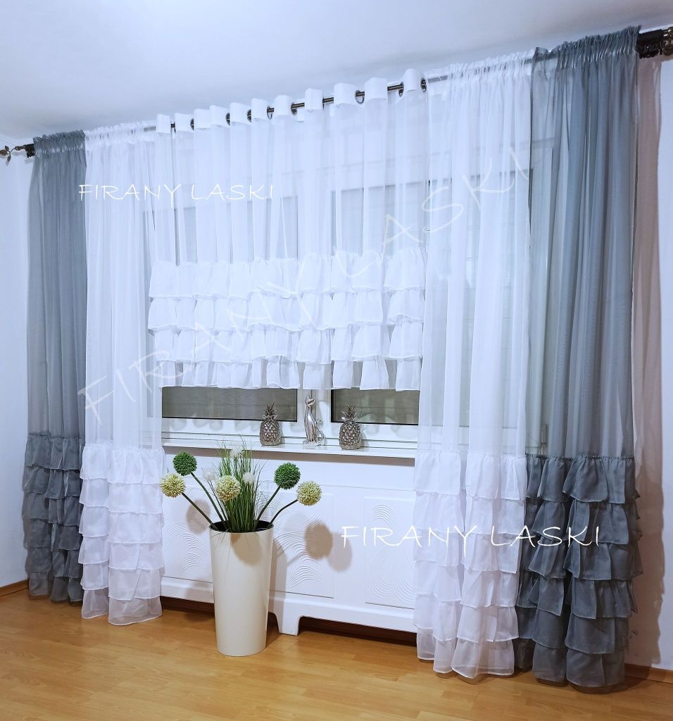 Firana gotowa 400x130 Firany Gotowe falbanki przelotki