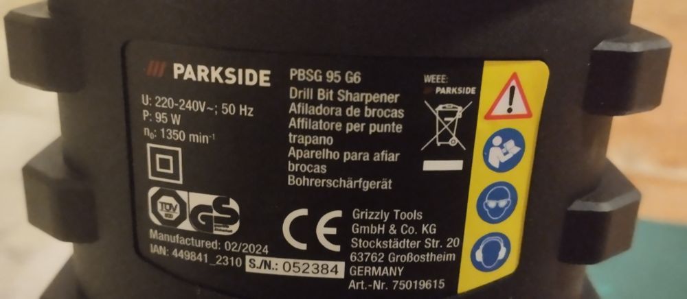 Aparelho de afiar brocas Parkside