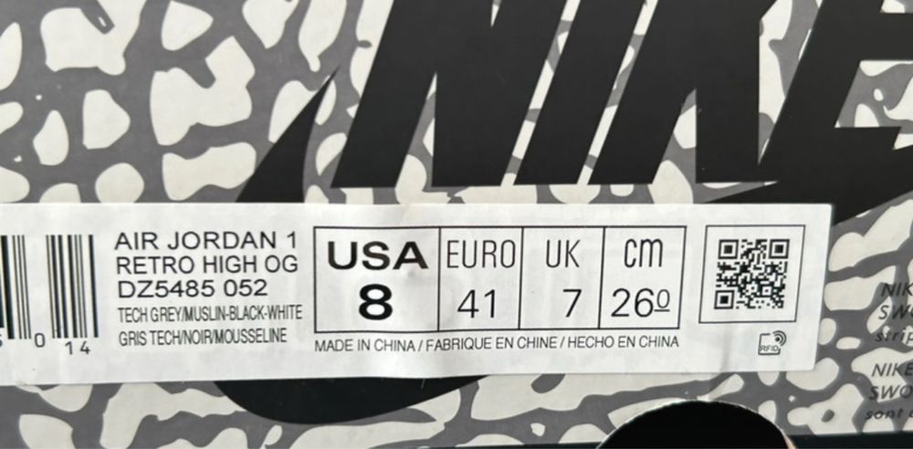 Nike Air Jordan 1 White Cement 100% oryginał 41 EU nowy