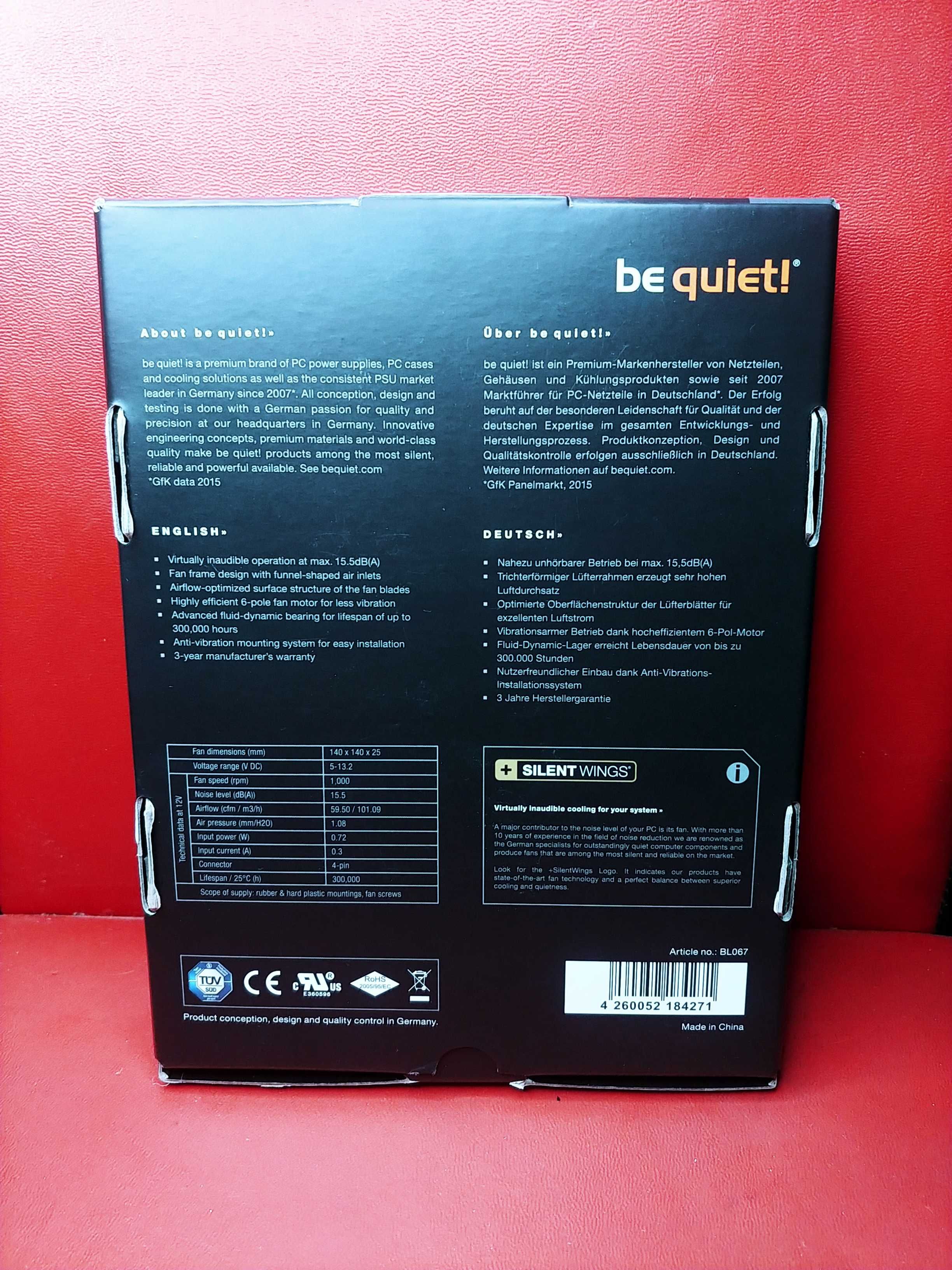 Wentylator Be quiet silent wings 3 140mm 1000RPM PWM