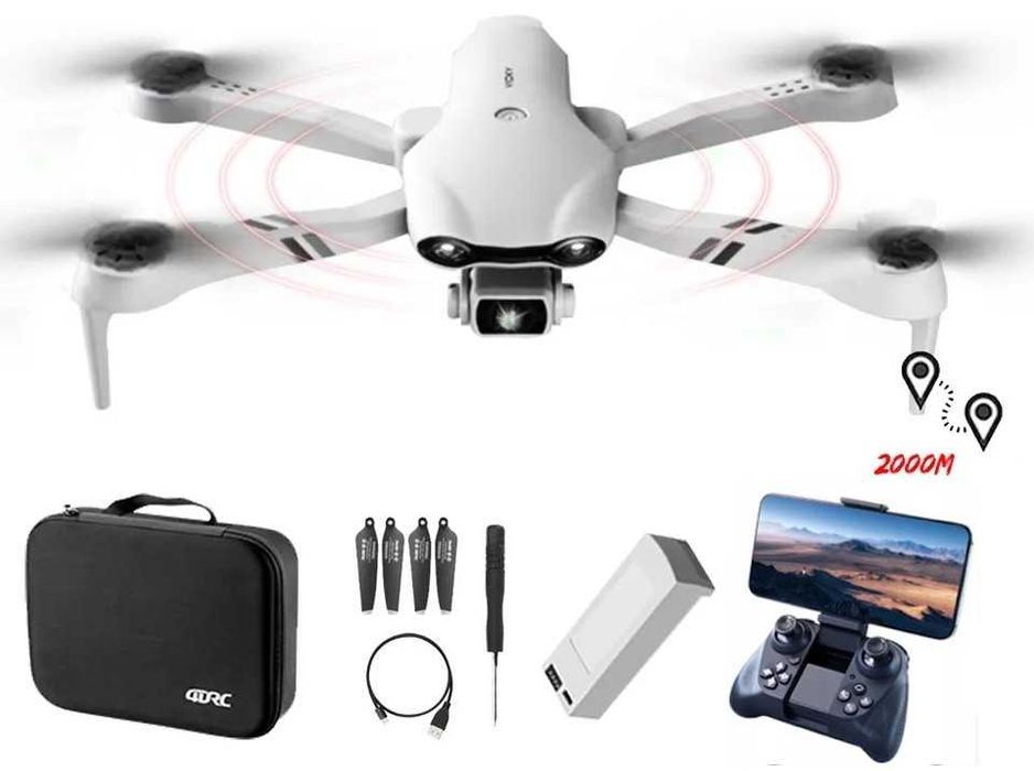 Dron F10 Pro 2 kamery WiFi 2km akrobacje zawis łatwy start i lądowanie