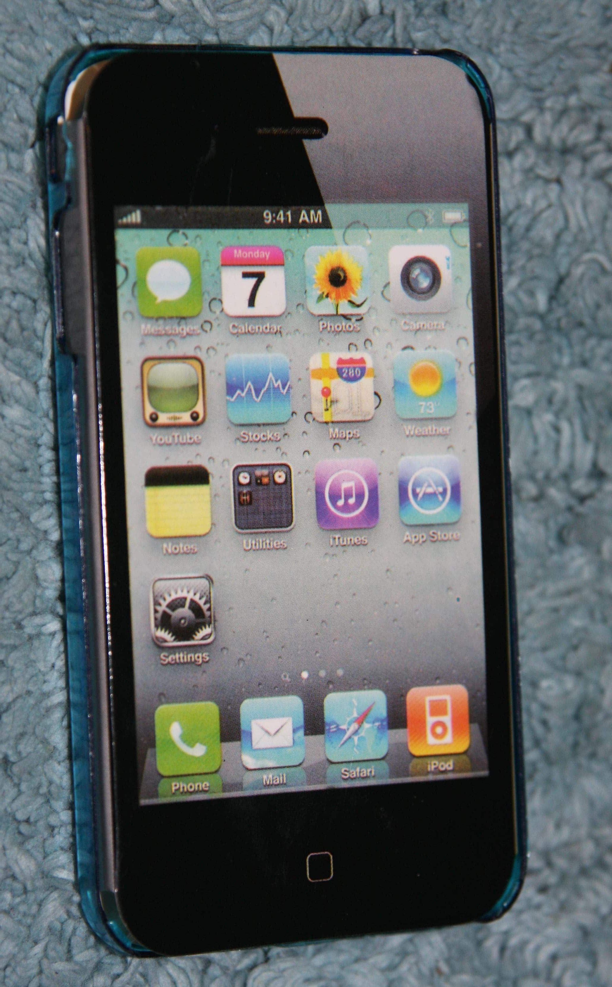 etui iPhone 4/4s plecki plastikowe przeżroczysty niebieske