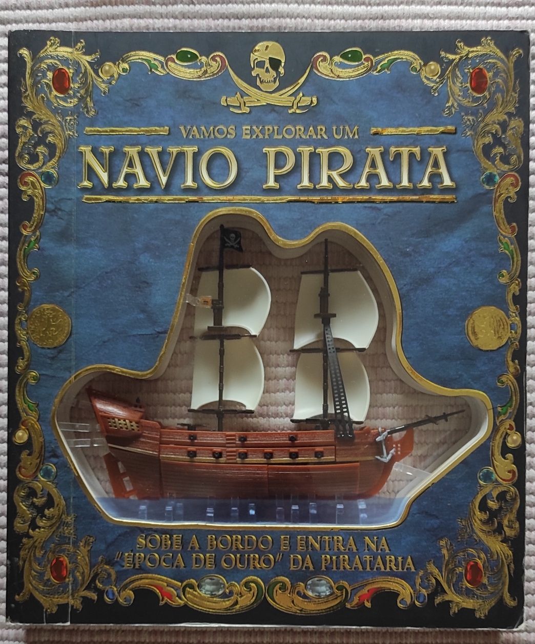 Livro " Vamos explorar um navio pirata"