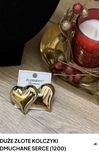 Piękne kolczyki złote serce 3d dmuchane