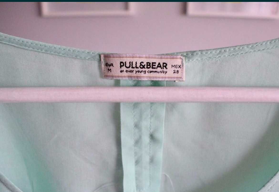 Pull Bear - koszula z wiązaniem, miętowa, rozmiar M