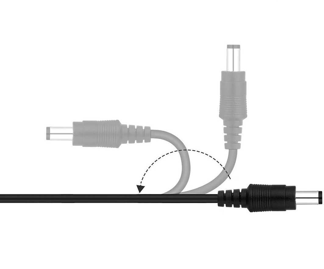 Zestaw 2x Lonnky Przedłużacz DC 5m 5.5x2.1 mm do kamer, LED, routerów