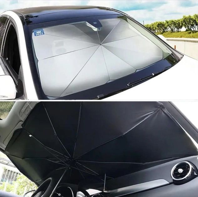 Зонт на лобовое стекло в авто Car Umbrellas Чёрный Солнцезащитная штор