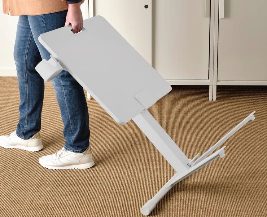 IKEA MITTZON Stolik z kółkami na laptop, biały, 66x50 cm