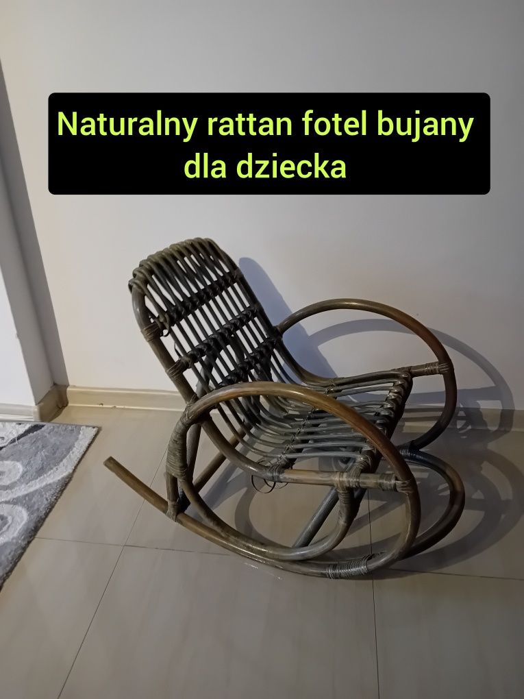 Naturalny rattan fotel bujany dziecięcy Bujak fotel do bujania wysyłka