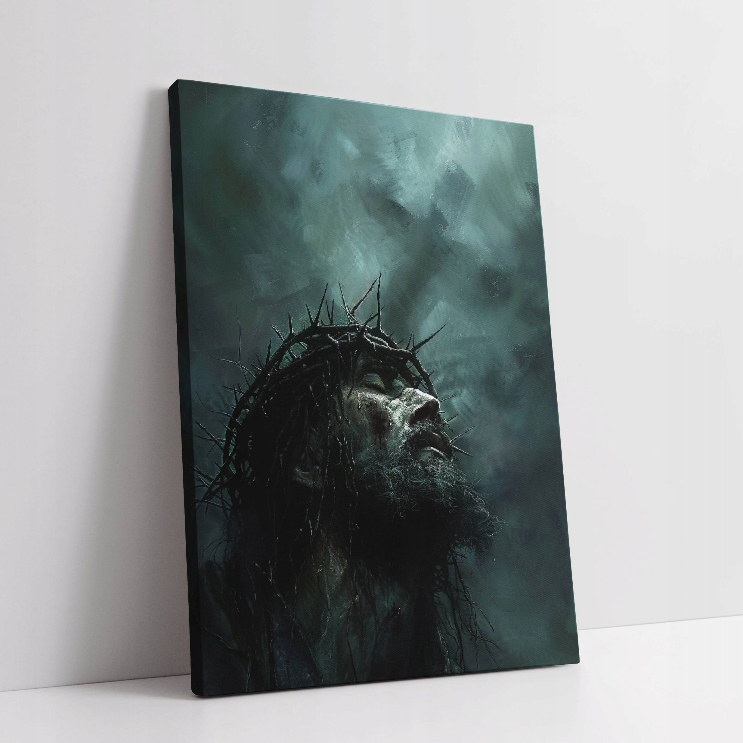 Obraz na płótnie Jezus Chrystus w koronie cierniowej krzyż 60x80