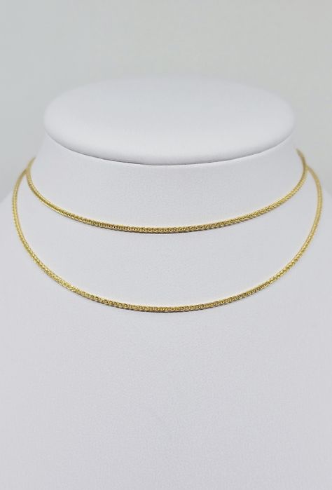 Złoty łańcuszek splot Lisi Ogon próba 585 14k waga 1.48 g