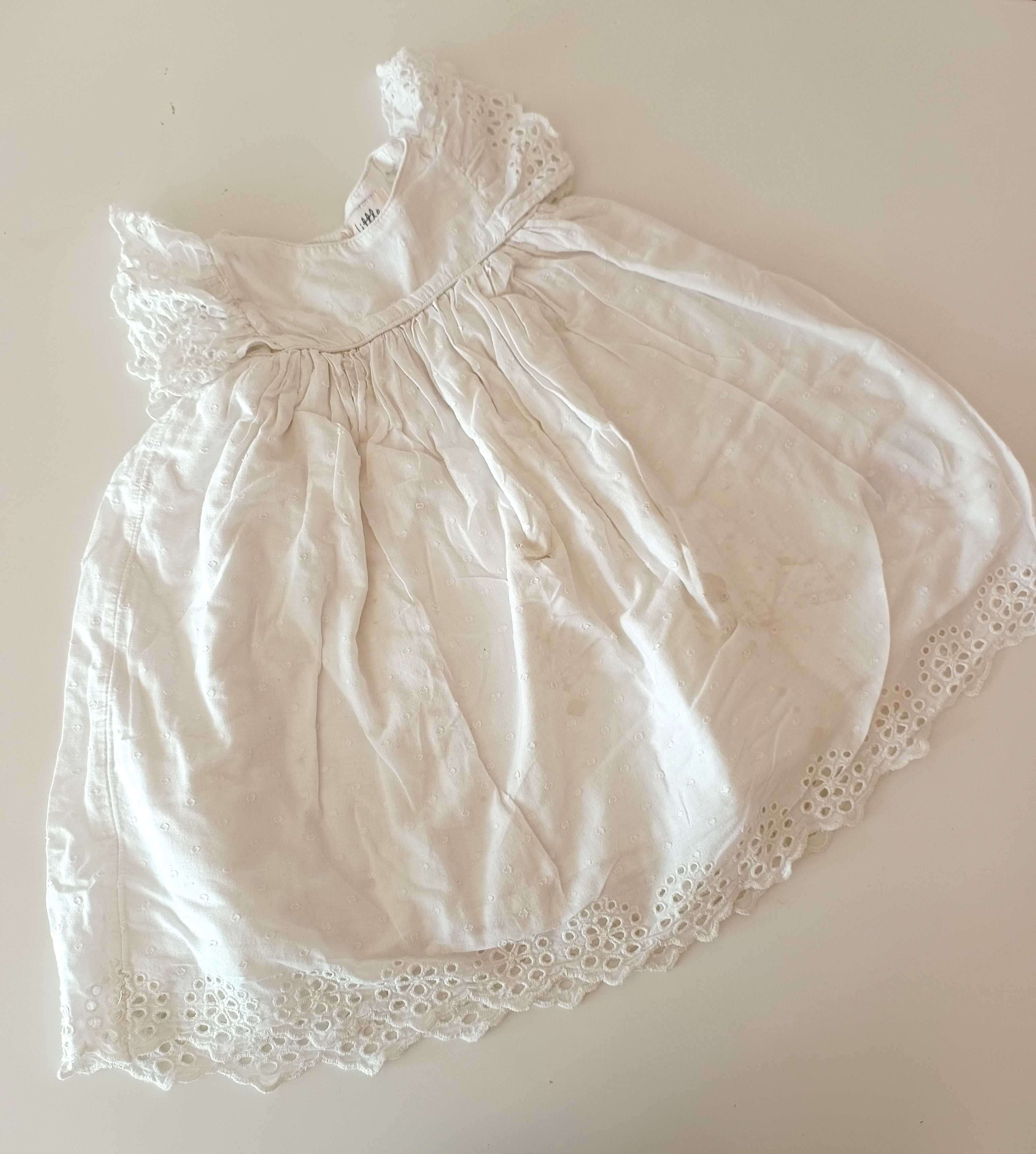 68cm 92cm 0-3-6mies zestaw sukienki biała białe sukienka na chrzest