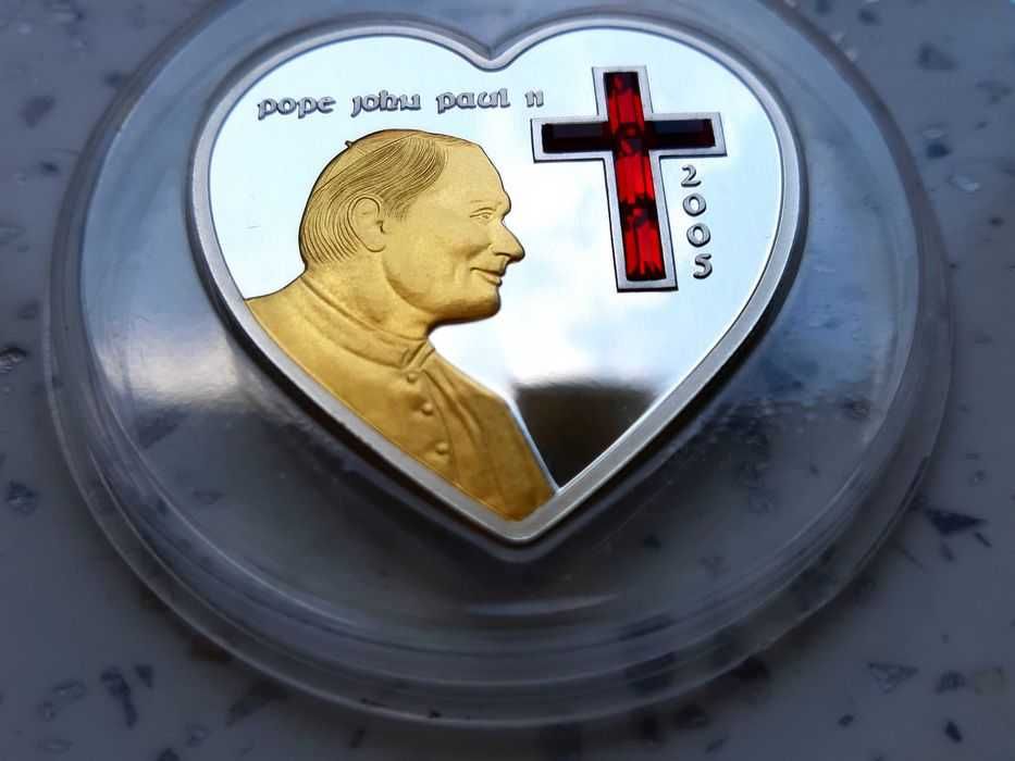 Jan Paweł II -2005- SREBRO + SWAROVSKI
