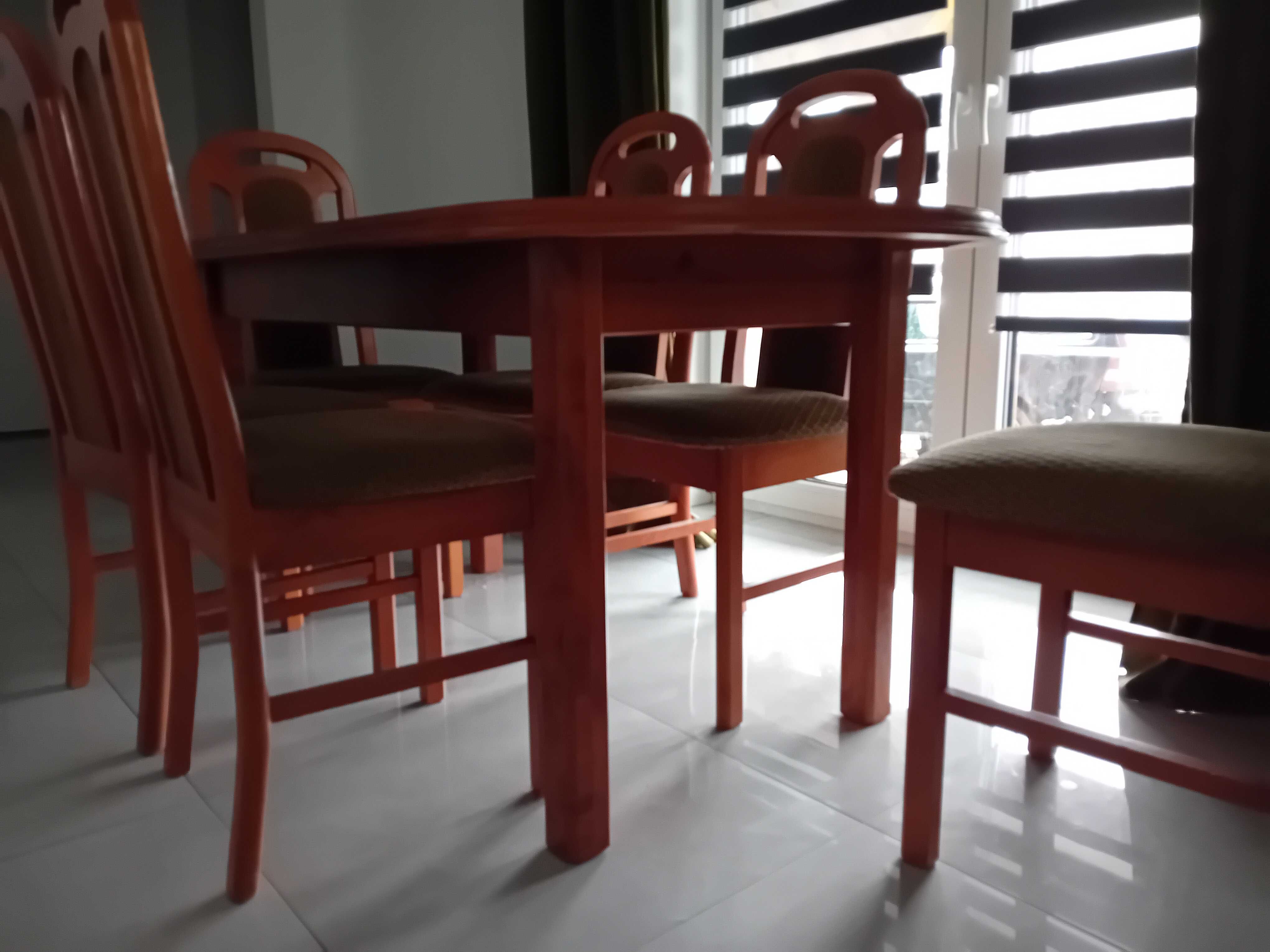 stół salonowy rozkładany+6 krzeseł