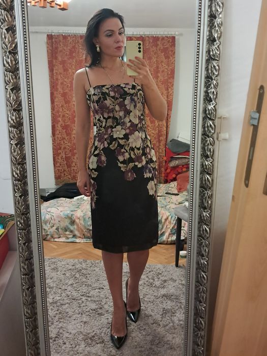 Jedwabna midi sukienka Adrianna Pappel rozm. S, M