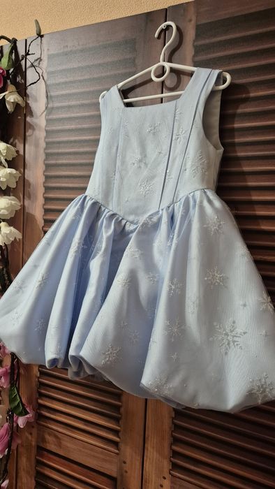 Блакитна сукня зі сніжинками 116, 128 на новий рік, платье на утренник