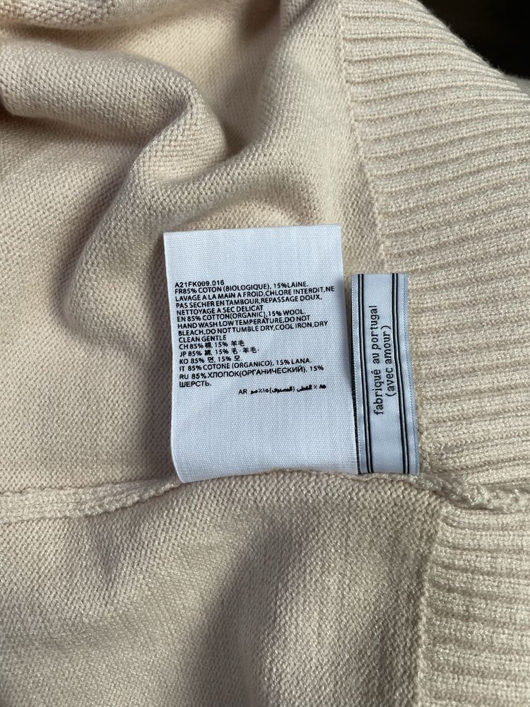 Sweater Ami Paris logo apricot wool knit Ami  pullover