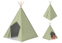 Namiot Tipi dla dzieci naturalne drewno bawełna stabilna konstrukcja
