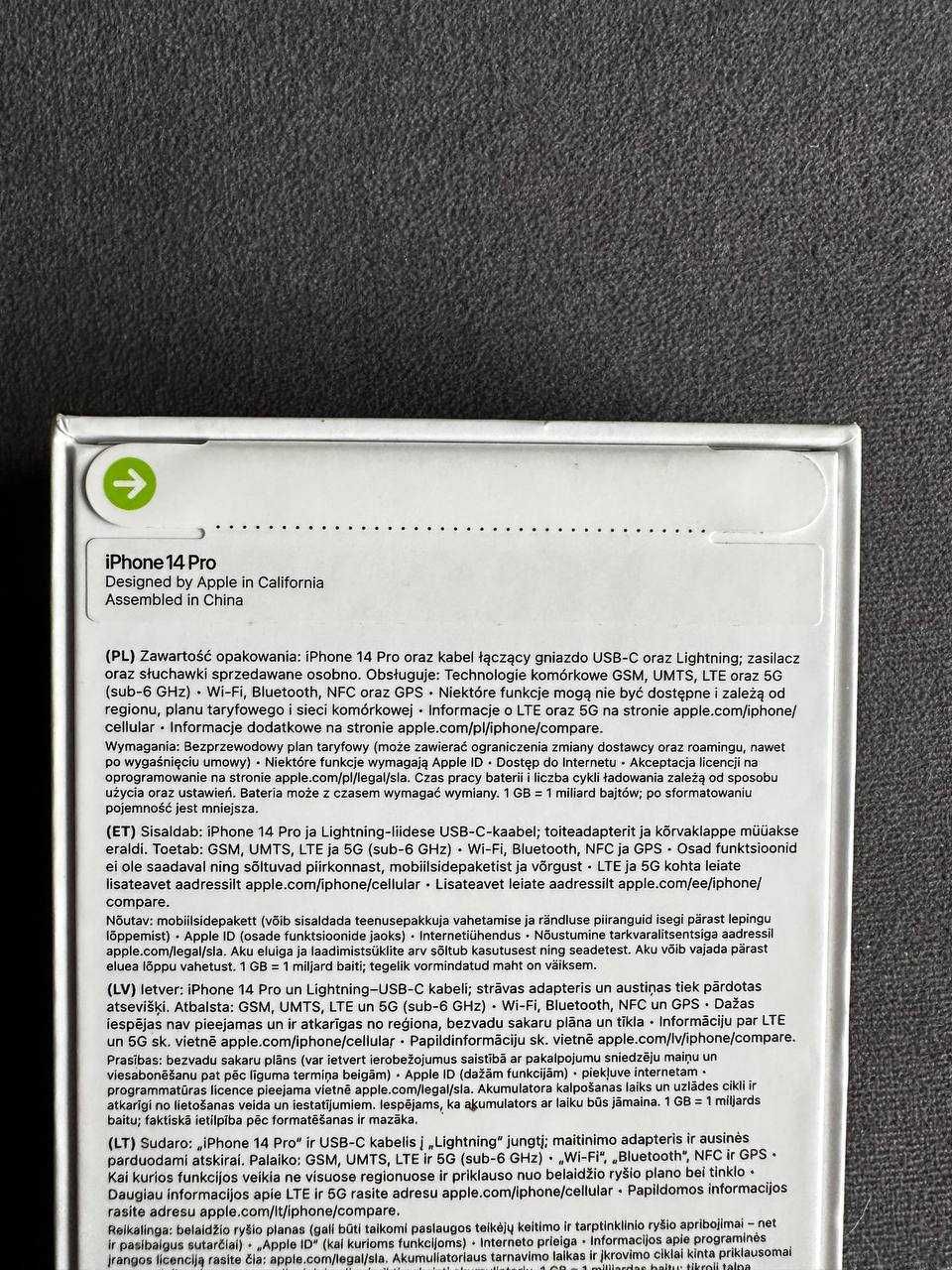Smartfon Apple Iphone 14 Pro 256 GB Czarny. Nowy, zapakowany