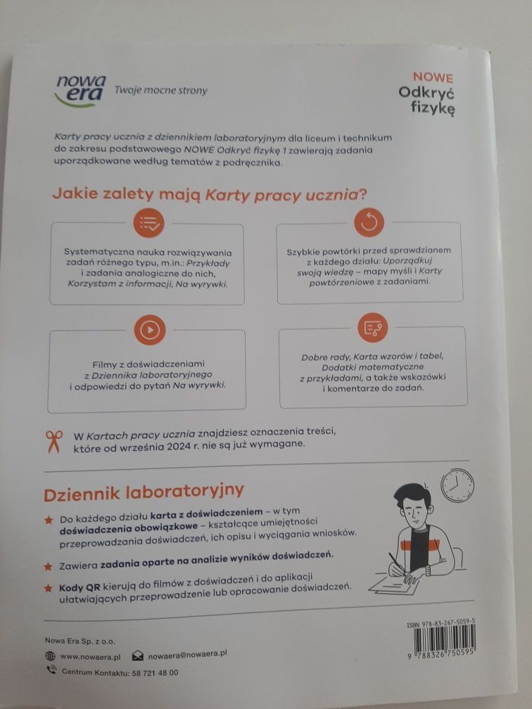 Nowe Odkryć fizykę 1 Karty pracy ucznia wydanie 2024