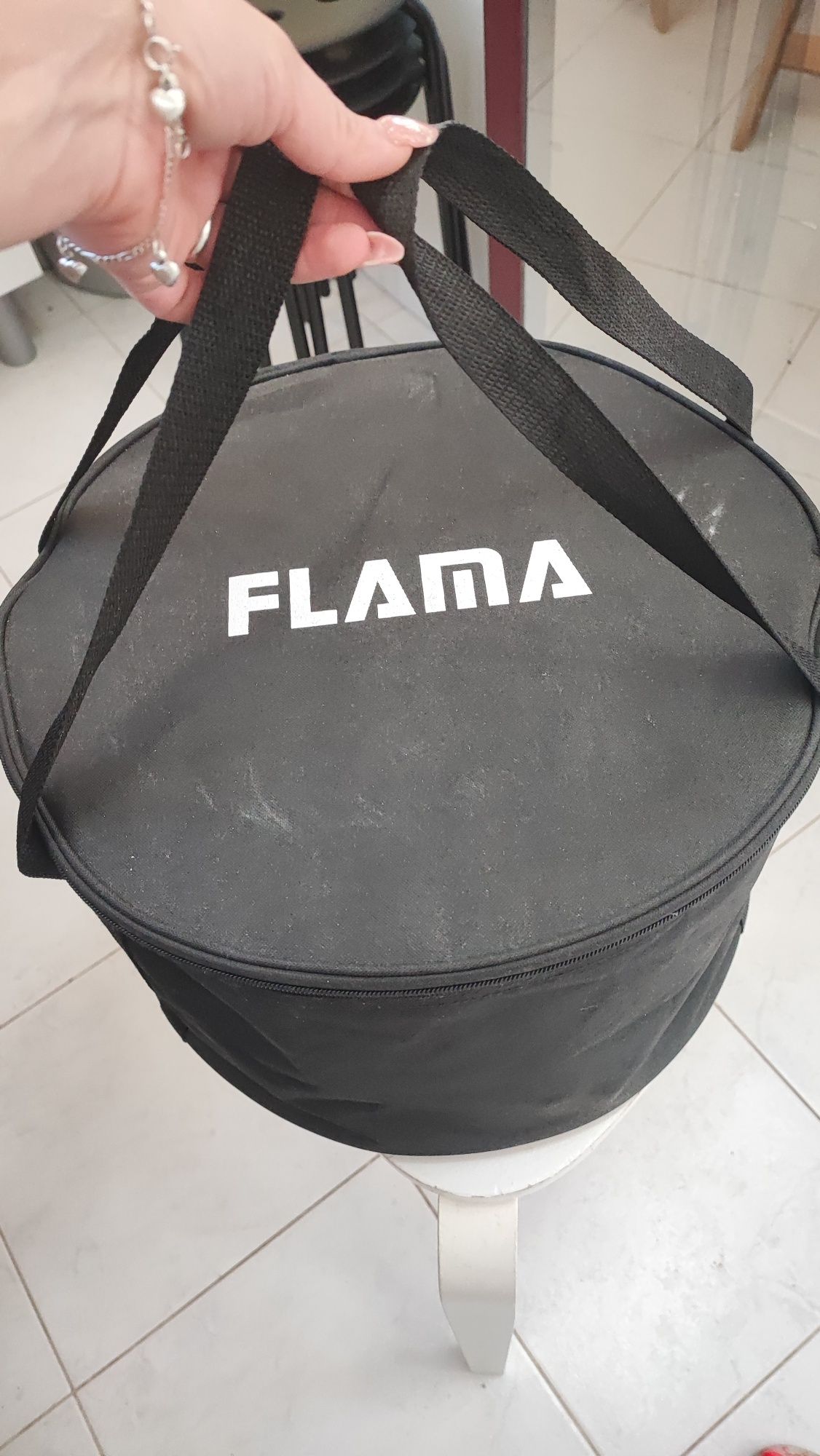 Grelhador flama carvão portátil