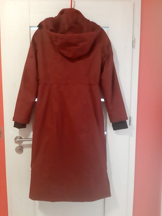 Płaszcz sportowy midi,  kolor kasztanowy