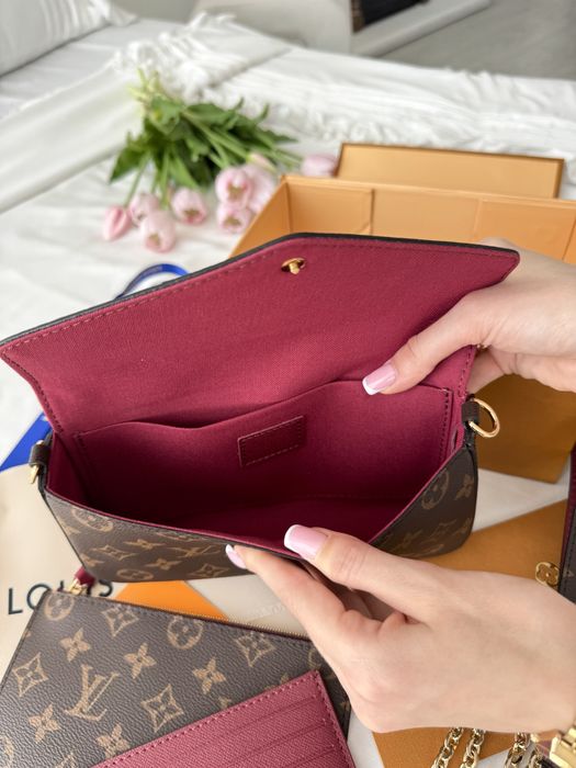 Сумка Louis Vuitton Felicie Pochette Brown шкіра | коричнева