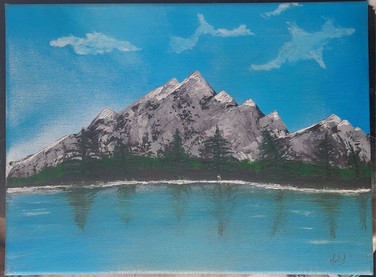 Pintura acrílica em tela 'A Montanha'