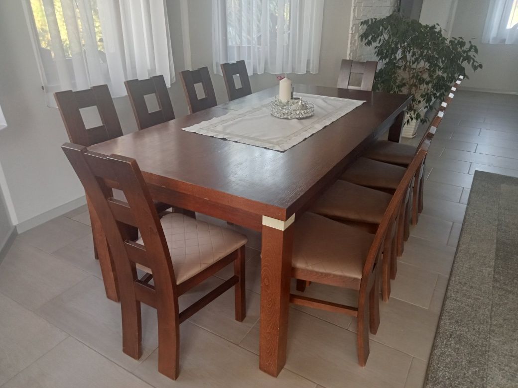Zestaw stół 280x100 i 10 krzeseł