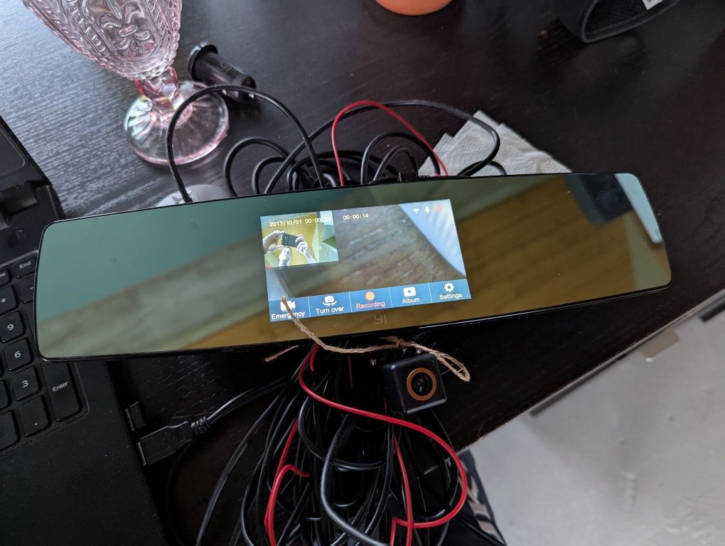 YI mirror dash camera wideorejestrator kamera cofania