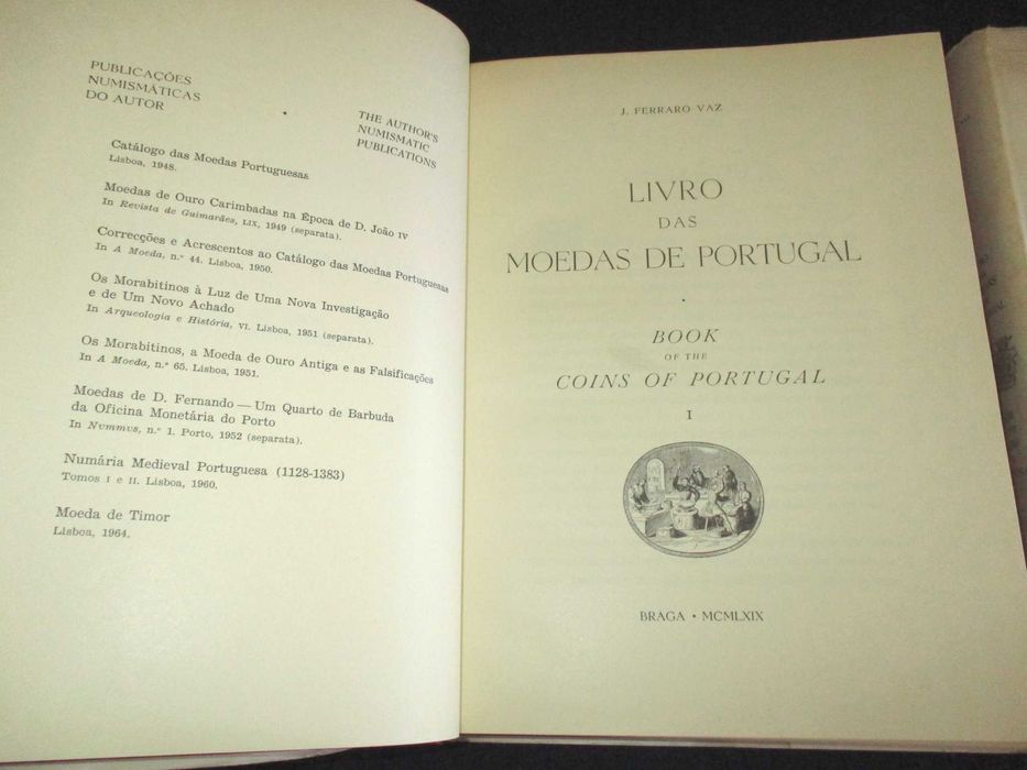 Livro das Moedas de Portugal Ferraro Vaz 2 volumes 1ª edição