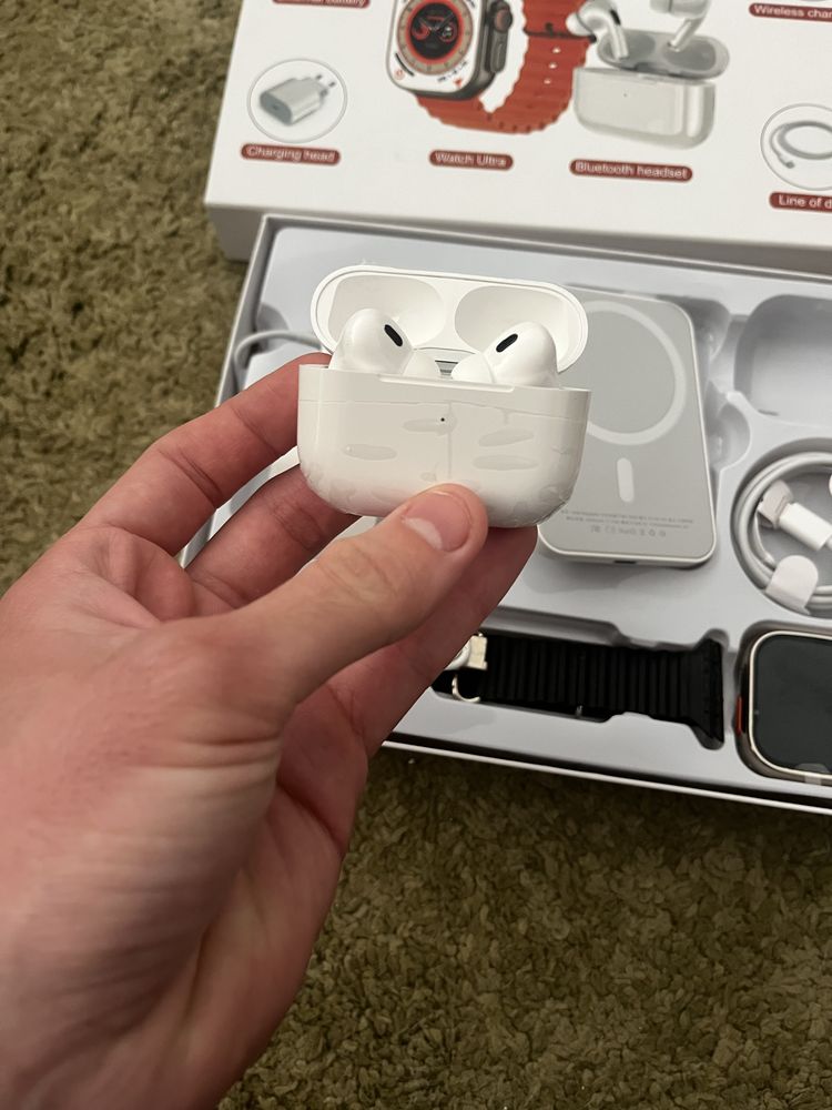 Acessorios iPhone Kit 6 em 1 - Smartwatch Ultra/ Inpods/ PowerBank Mag