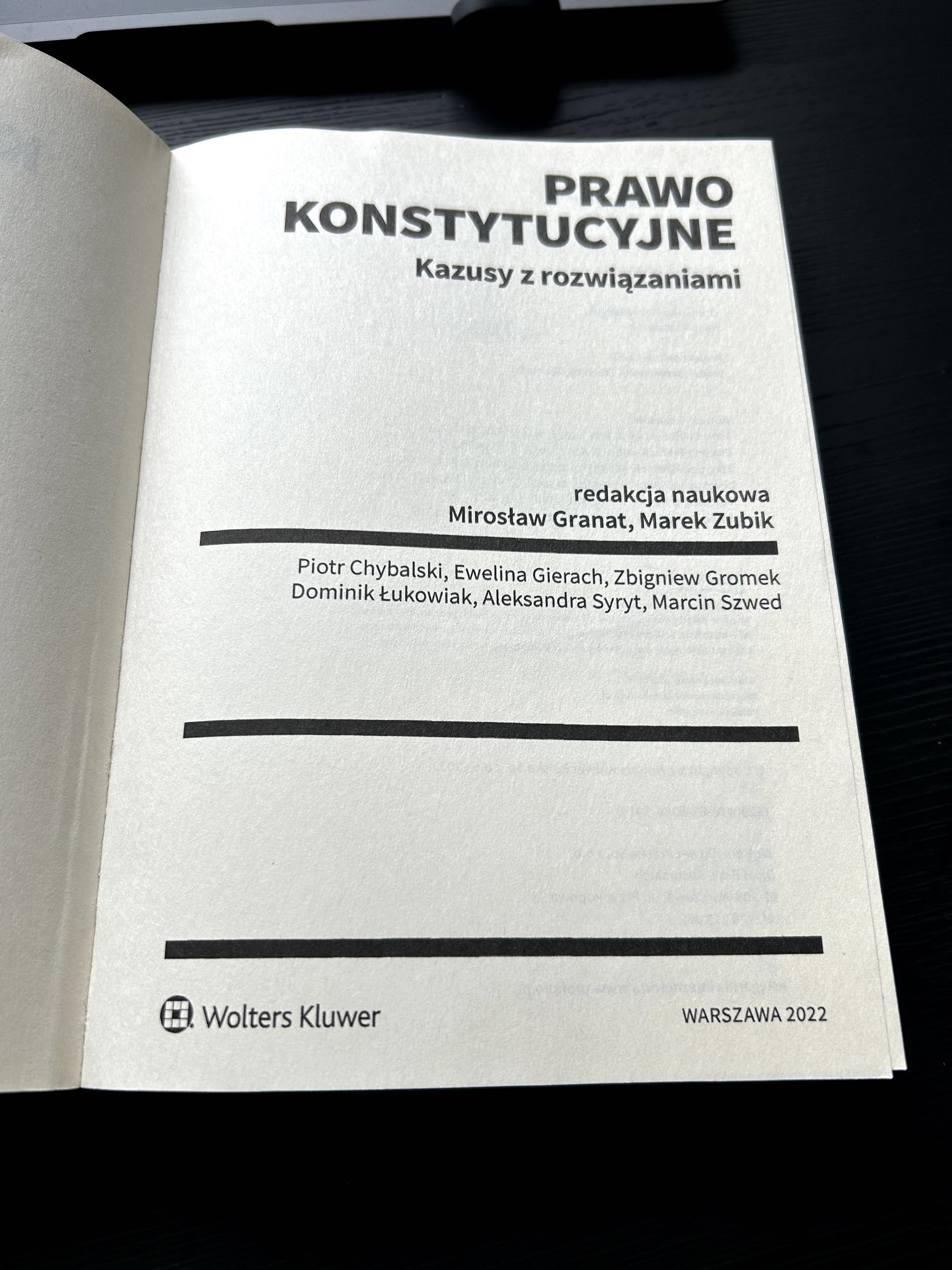 Prawo konstytucyjne, kazusy, W.Kluwer, 2022