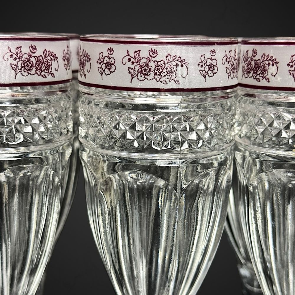 Kieliszki do szampana do wina styl francuski kwiaty B4427