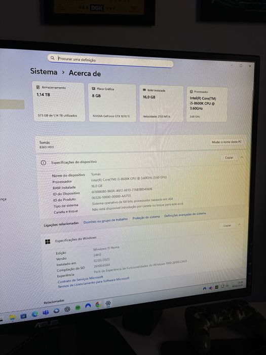 PC Gaming GTX 1070 Ti | 16Gb Ram | M.2