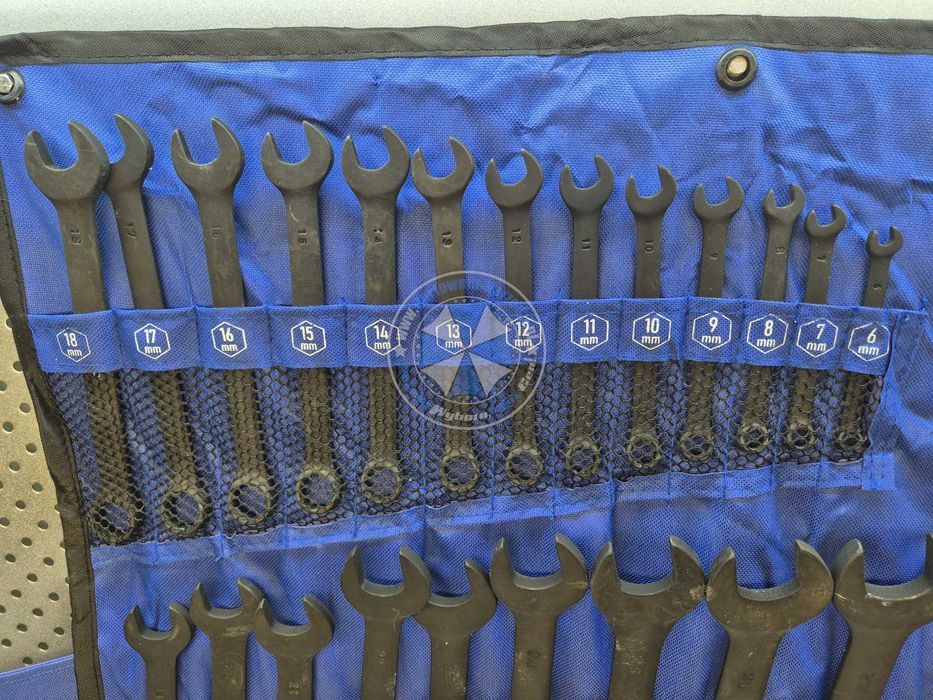 Klucze płasko-oczkowe czarne 6-32mm 25-el. Cr-V  zestaw kluczy