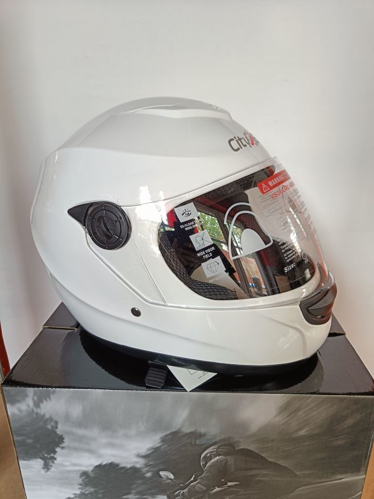 Kask zamknięty biały połysk XS S M L XL XXL