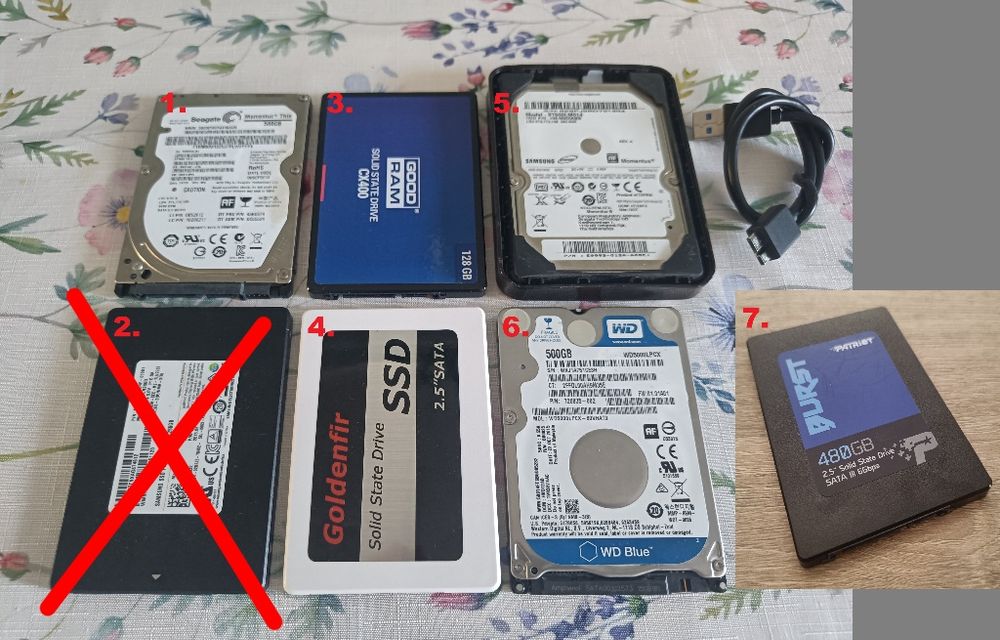 Dyski twarde 2.5" HDD/SSD 6 sztuk
