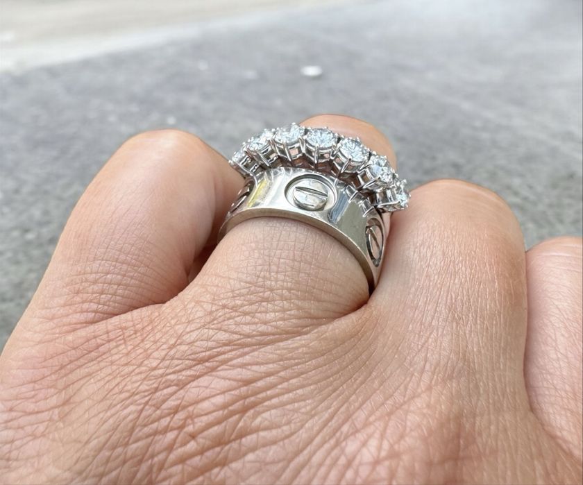 Золота каблучка,обручка,кольцо в стилі Cartier Love,18.2 роз.,10 грам