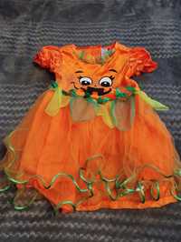 Strój karnawałowy dla dziewczynki sukienka dynia 98-104