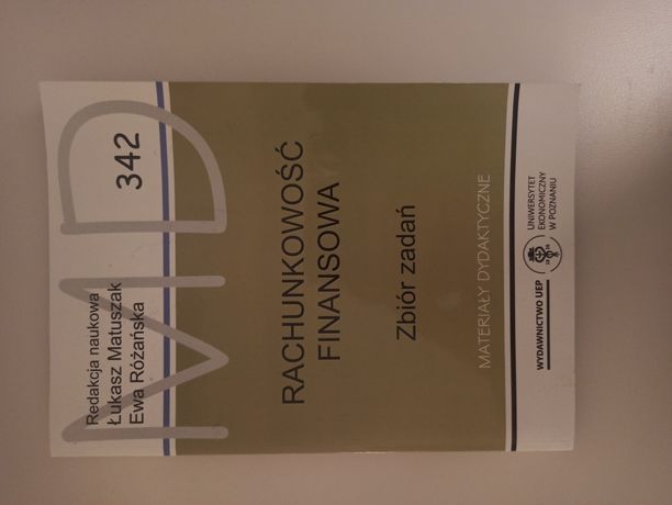 Rachunkowość finansowa zbiór zadań 342 UEP Matuszak Różańska