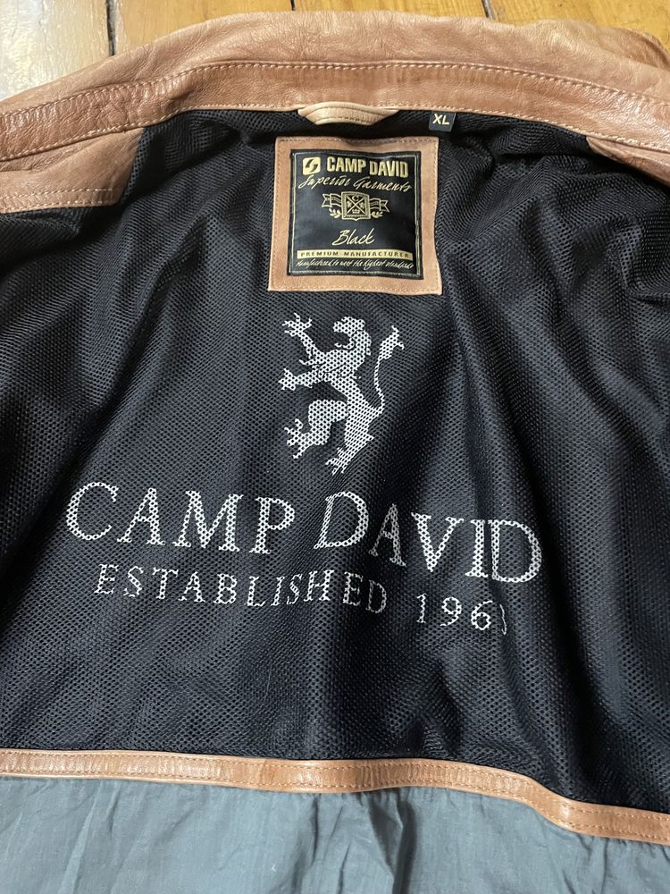 Kurtka skórzana camp david camel ruda roz Xl