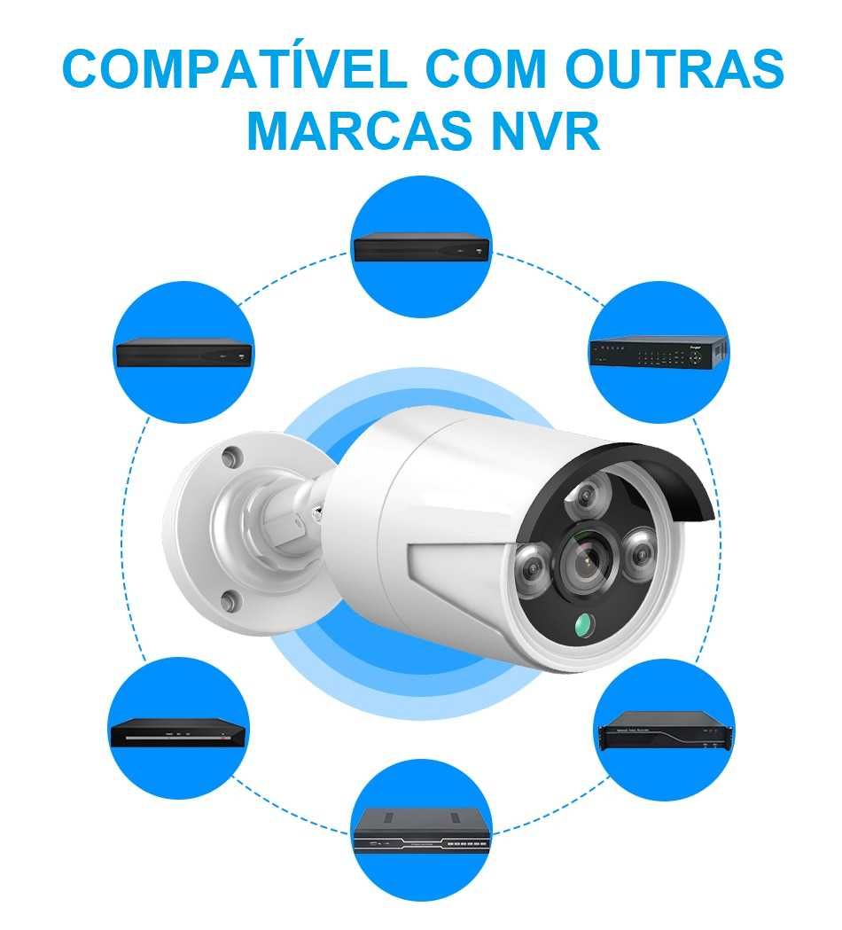 Câmara Vídeo Vigilância • Visão Noturna • 3 MP • Deteção Movimento