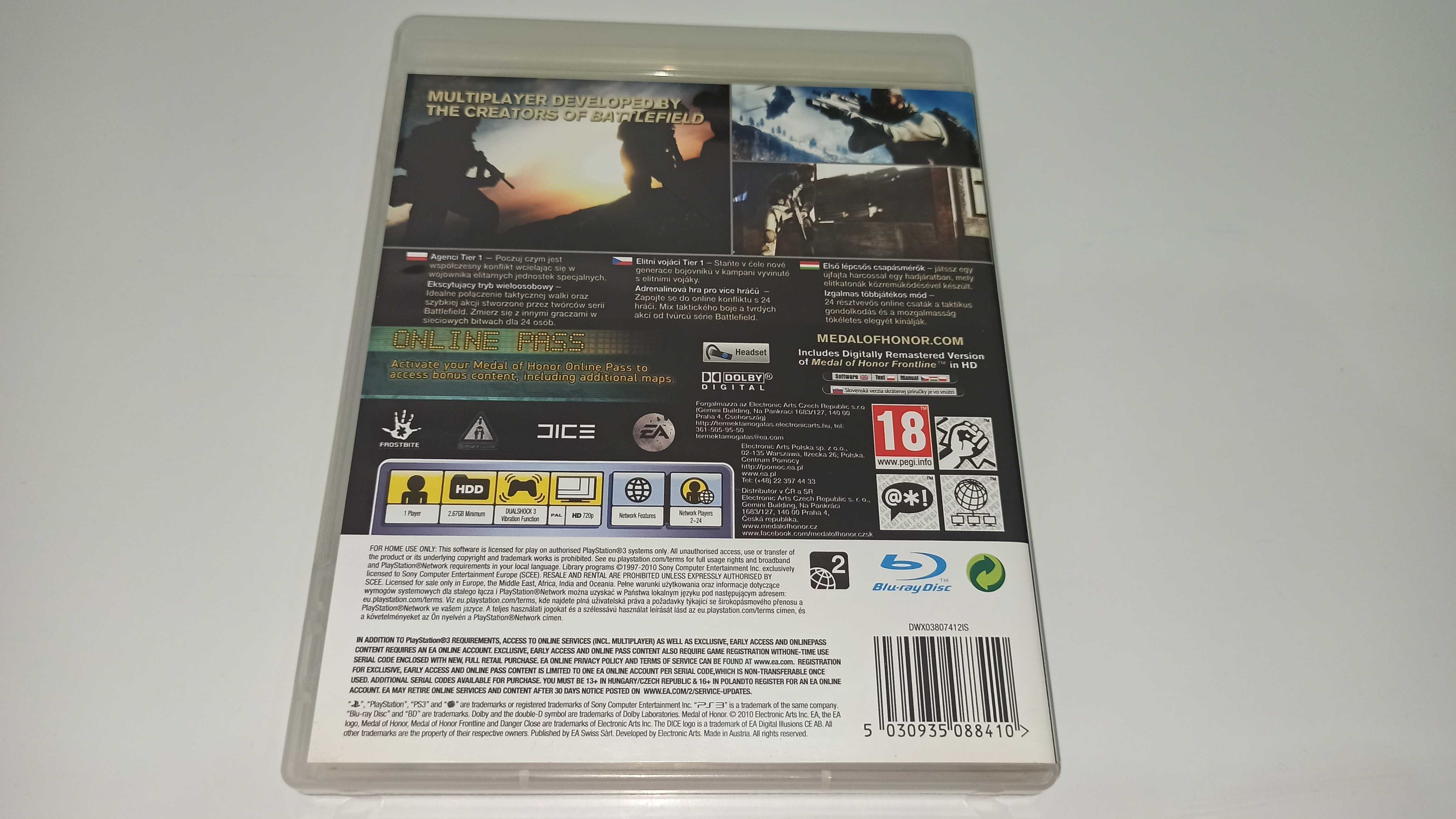 ps3 MEDAL of HONOR+ HD remaster MEDAL of HONOR FRONTLINE strzelanka