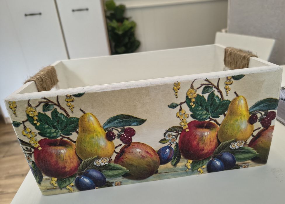 Skrzynka ręcznie robione decoupage owoce